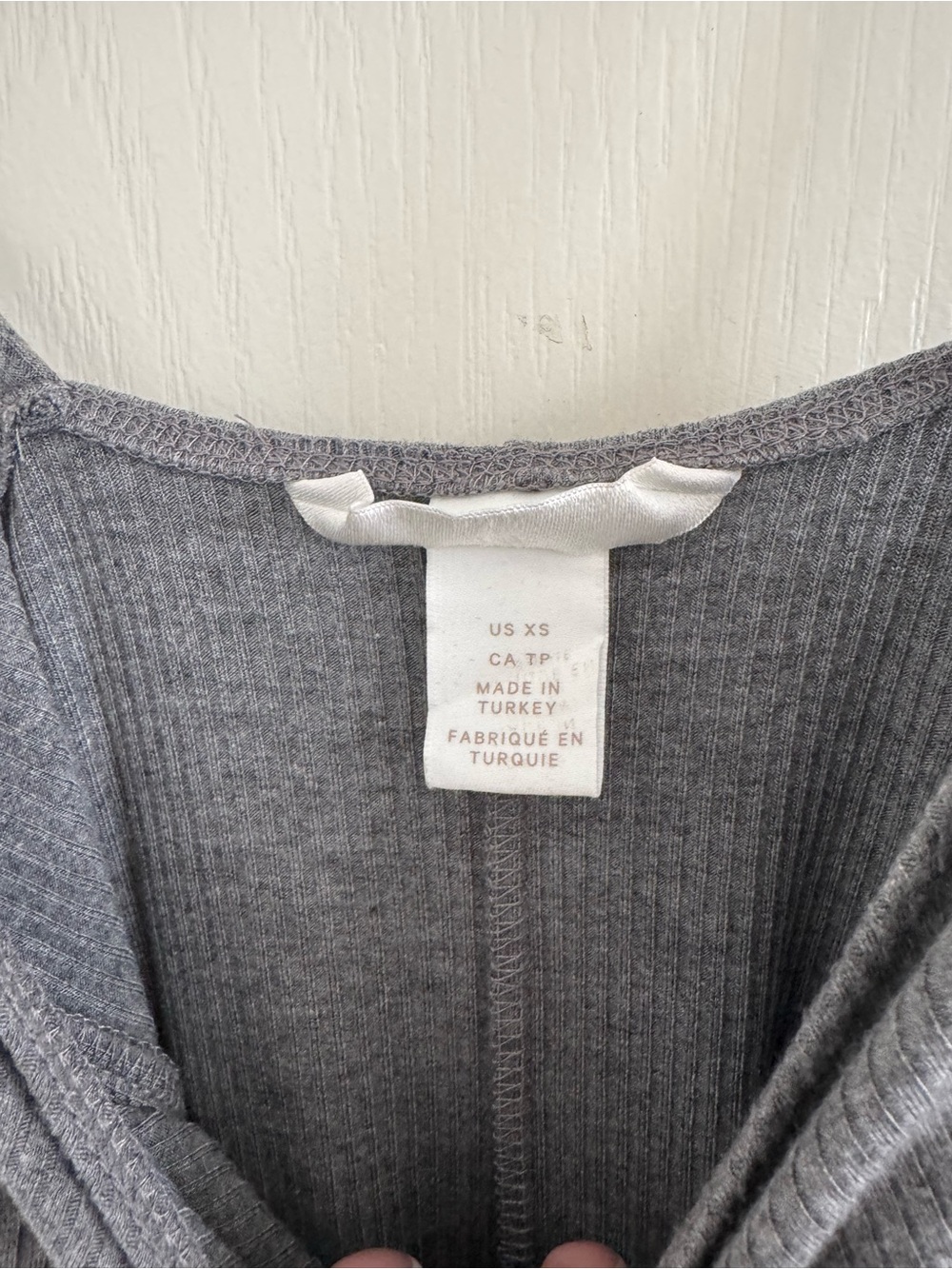 Grey Ribbed Slip Dress - Picture 3 of 3